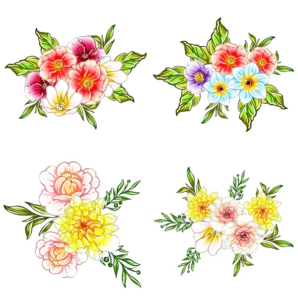 Ilustração Vetorial Fundo Padrão Flores Brilhantes — Vetor de Stock