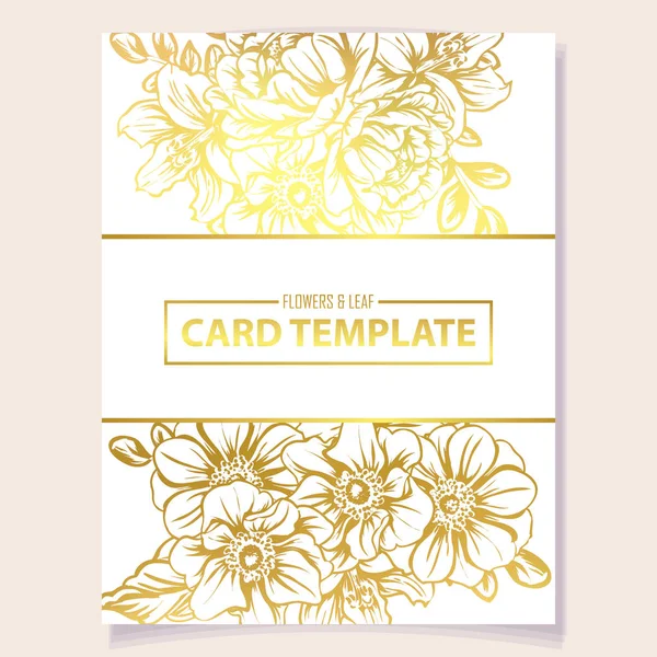 Illustration Vectorielle Carte Invitation Colorée Motif Fleurs Style Vintage — Image vectorielle