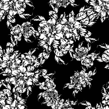 vintage çiçek desen arka plan vektör çizim