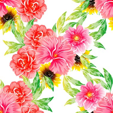 vektör çizim parlak çiçek desen arka plan