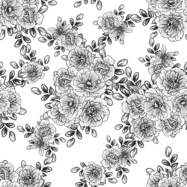 vintage çiçek desen arka plan vektör çizim
