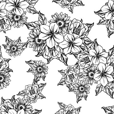 vintage çiçek desen arka plan vektör çizim