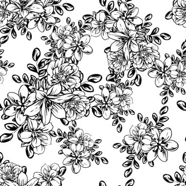 vintage çiçek desen arka plan vektör çizim