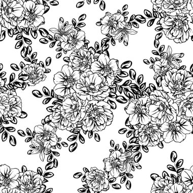 vintage çiçek desen arka plan vektör çizim
