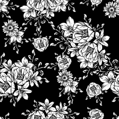 vintage çiçek desen arka plan vektör çizim