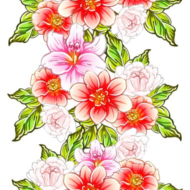 vektör çizim parlak çiçek desen arka plan
