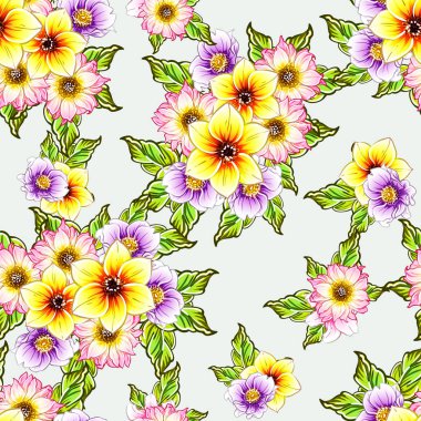 vektör çizim parlak çiçek desen arka plan