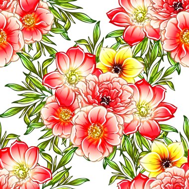 vektör çizim parlak çiçek desen arka plan