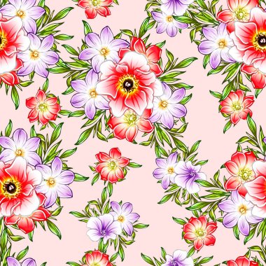 vektör çizim parlak çiçek desen arka plan