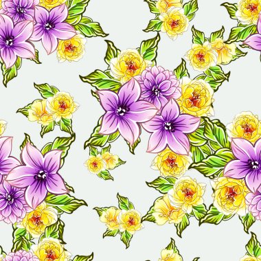 vektör çizim parlak çiçek desen arka plan