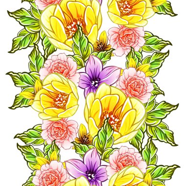 vektör çizim parlak çiçek desen arka plan