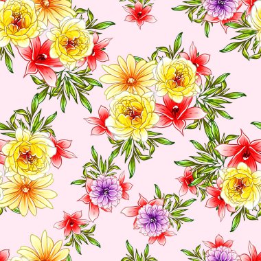 vektör çizim parlak çiçek desen arka plan
