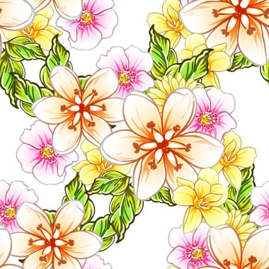 vektör çizim parlak çiçek desen arka plan