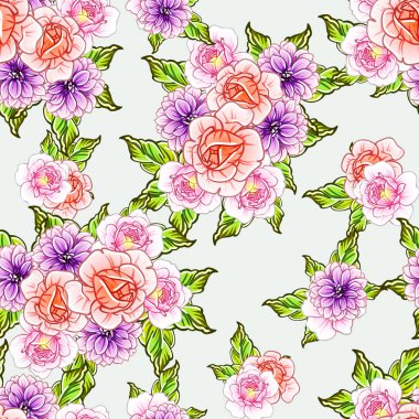 vektör çizim parlak çiçek desen arka plan