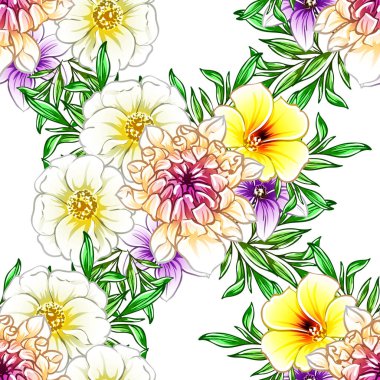 vektör çizim parlak çiçek desen arka plan