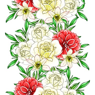 vektör çizim parlak çiçek desen arka plan