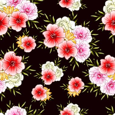 vektör çizim parlak çiçek desen arka plan