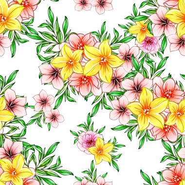 vektör çizim parlak çiçek desen arka plan