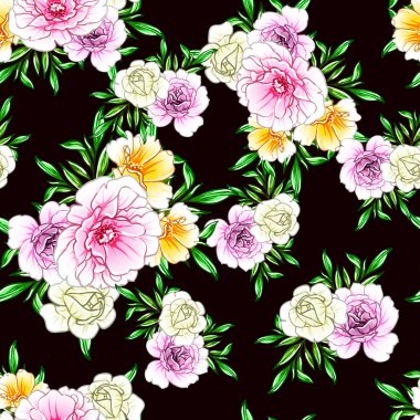 vektör çizim parlak çiçek desen arka plan