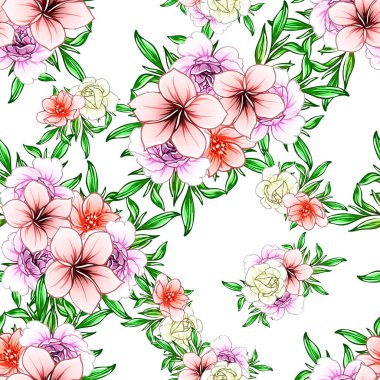 vektör çizim parlak çiçek desen arka plan