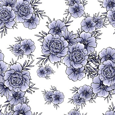 vintage çiçek desen arka plan vektör çizim