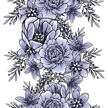 vintage çiçek desen arka plan vektör çizim