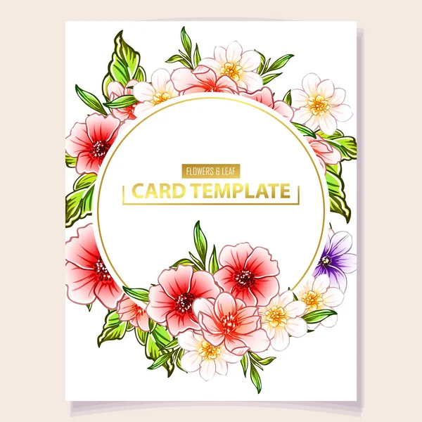 Illustration Vectorielle Carte Invitation Colorée Motif Fleurs Style Vintage — Image vectorielle