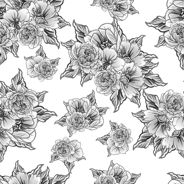 Illustration Vectorielle Fleurs Vintage Motif Fond — Image vectorielle