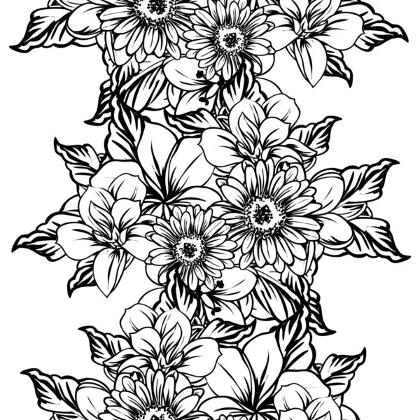 Vektor Illustration Von Vintage Blumen Muster Hintergrund — Stockvektor