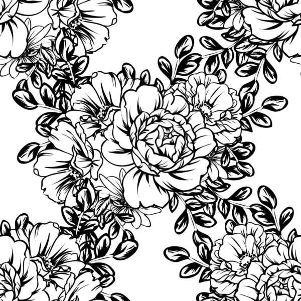 Vektorillustration Vintage Blommor Mönster Bakgrund — Stock vektor