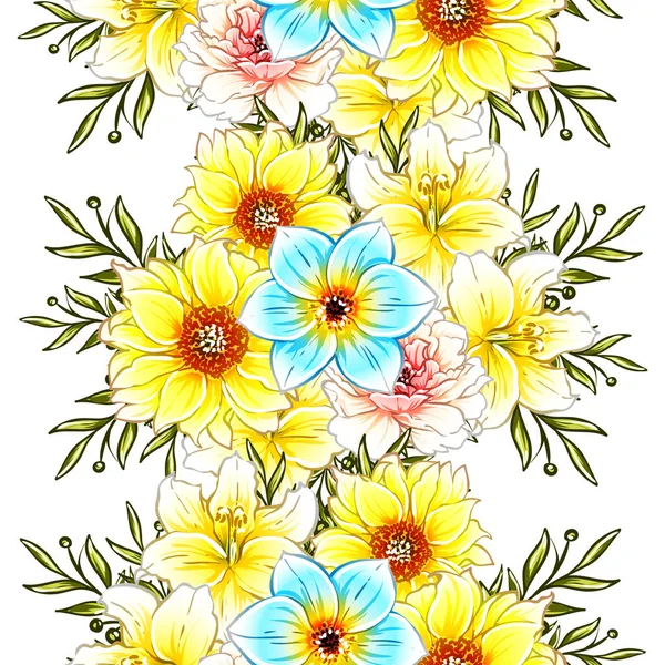 Vektor Illustration Von Hellen Blumen Muster Hintergrund — Stockvektor