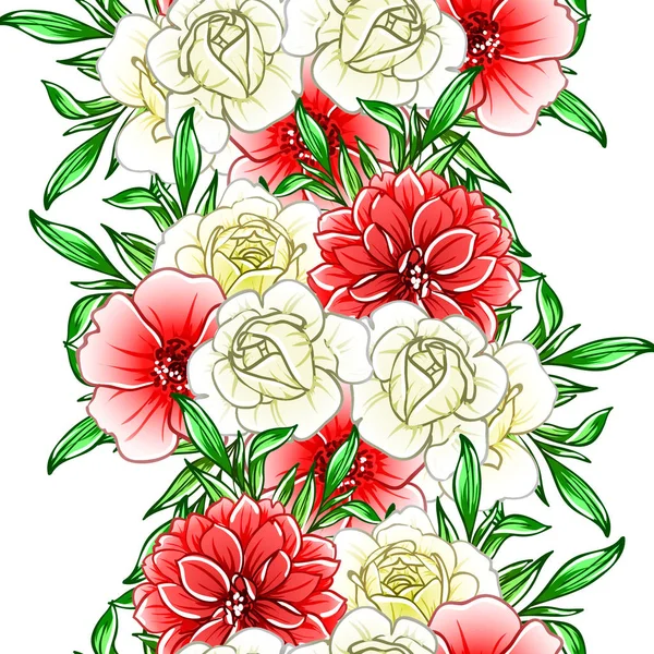 Vektor Illustration Von Hellen Blumen Muster Hintergrund — Stockvektor