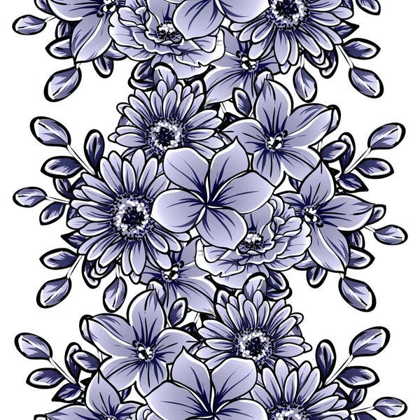 Ilustração Vetorial Fundo Padrão Flores Vintage — Vetor de Stock