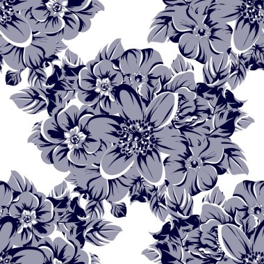 vintage çiçek desen arka plan vektör çizim