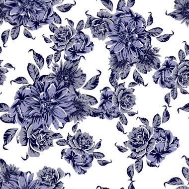 vintage çiçek desen arka plan vektör çizim