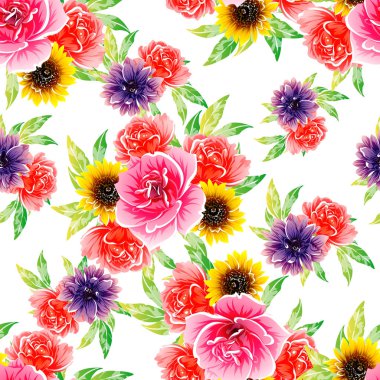 vektör çizim parlak çiçek desen arka plan