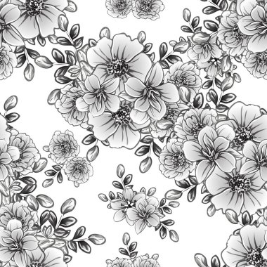 vintage çiçek desen arka plan vektör çizim