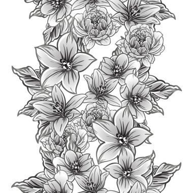 vintage çiçek desen arka plan vektör çizim