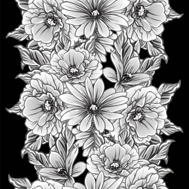 vintage çiçek desen arka plan vektör çizim