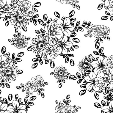vintage çiçek desen arka plan vektör çizim