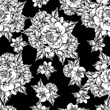 vintage çiçek desen arka plan vektör çizim
