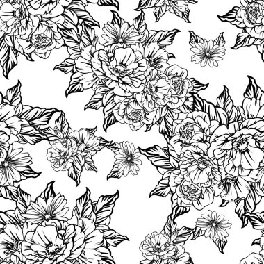 vintage çiçek desen arka plan vektör çizim