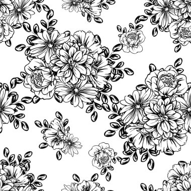 vintage çiçek desen arka plan vektör çizim