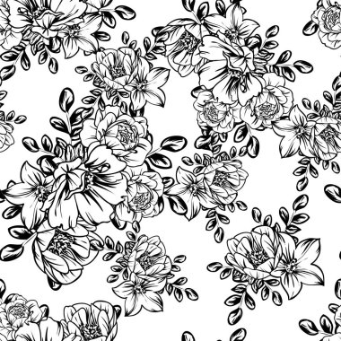 vintage çiçek desen arka plan vektör çizim