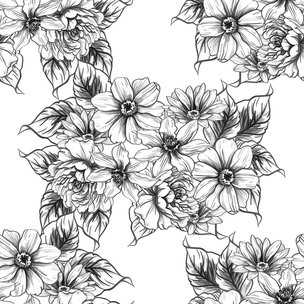 Vektor Illustration Von Vintage Blumen Muster Hintergrund — Stockvektor