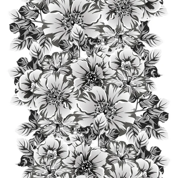 Vector Illustration Vintage Flowers Pattern Background — Stock Vector