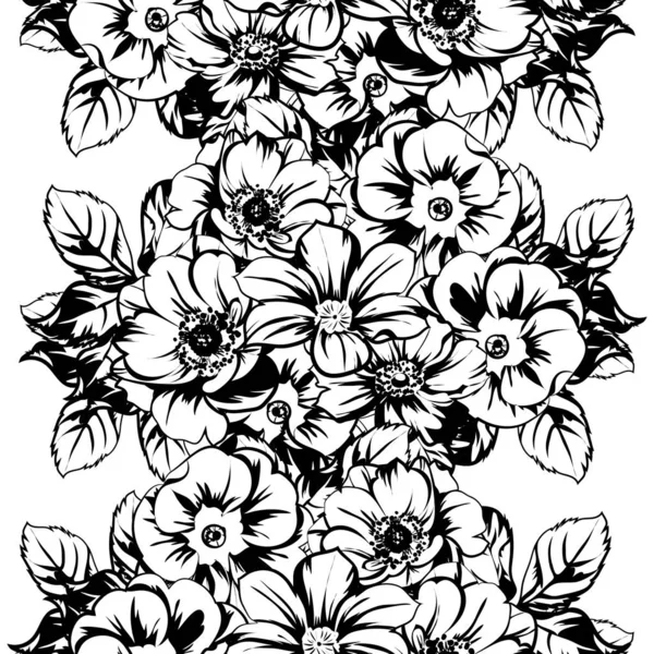 Illustration Vectorielle Fleurs Vintage Motif Fond — Image vectorielle