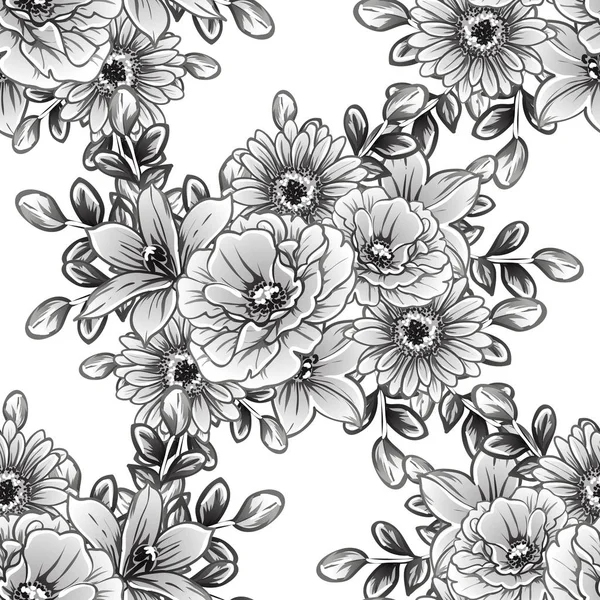 Vektor Illustration Von Vintage Blumen Muster Hintergrund — Stockvektor