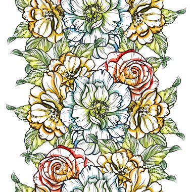 vektör çizim parlak çiçek desen arka plan