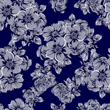 vintage çiçek desen arka plan vektör çizim